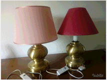 Due lampade da comodino ottone satinato a 3 luci